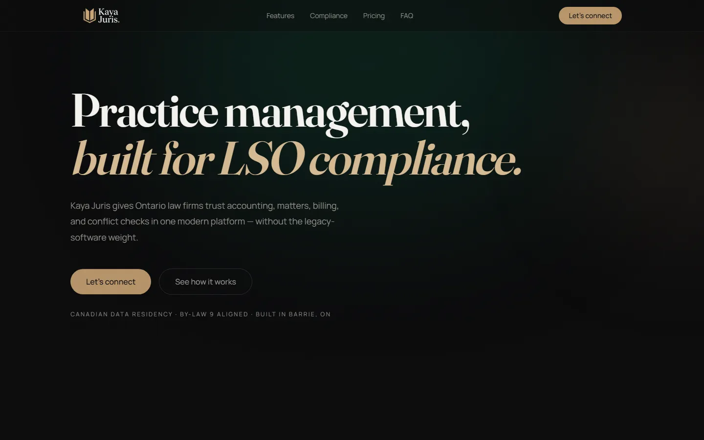 Kaya Juris — Trust accounting that survives a Law Society spot audit.